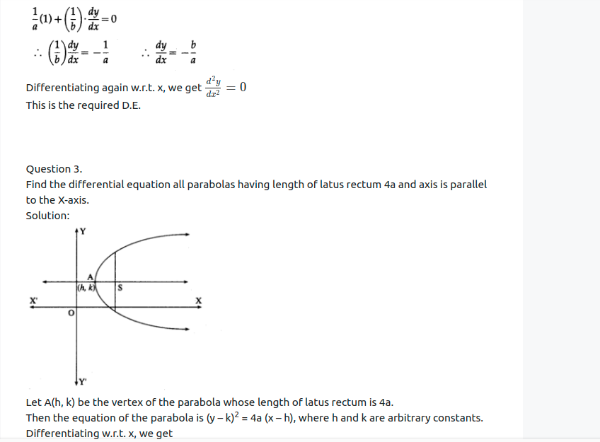 Maharashtra Board Solutions Class 12-Arts & Science Maths (Part 2): Chapter 6- Differential Equations Ex 6.2