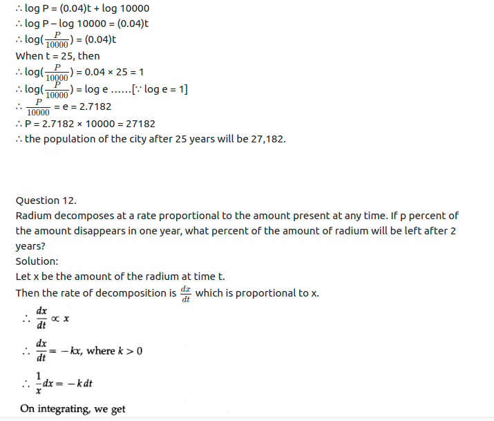 Maharashtra Board Solutions Class 12-Arts & Science Maths (Part 2): Chapter 6- Differential Equations Ex 6.6