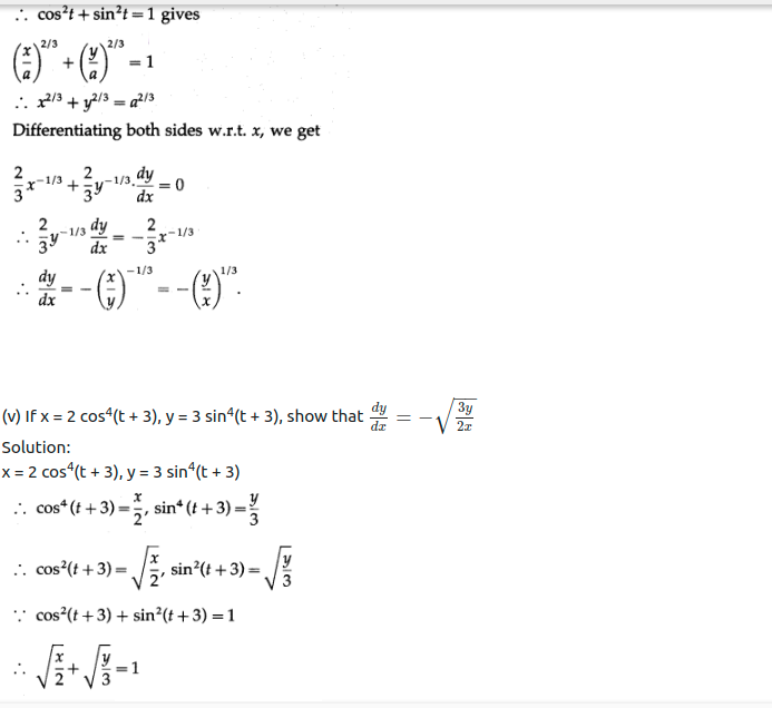 Maharashtra Board Solutions Class 12-Arts & Science Maths (Part 2): Chapter 1- Differentiation Ex 1.4