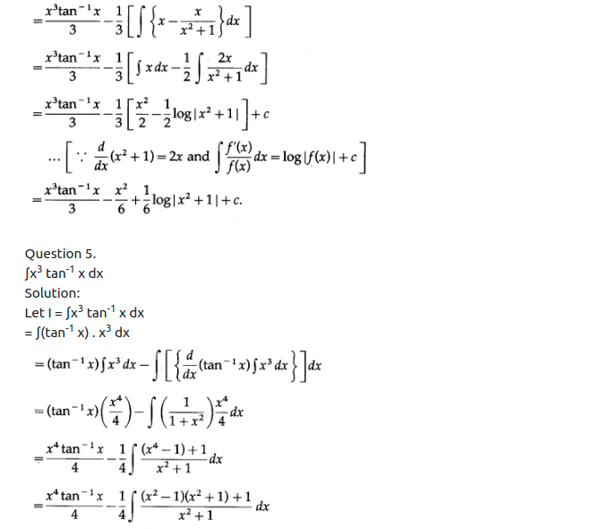 Maharashtra Board Solutions Class 12-Arts & Science Maths (Part 2): Chapter 3- Indefinite Integration Ex 3.3