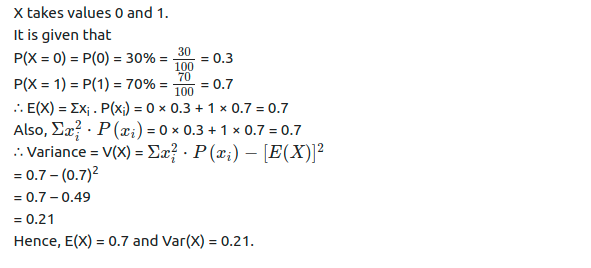 Maharashtra Board Solutions Class 12-Arts & Science Maths (Part 2): Chapter 7- Probability Distributions Ex 7.1