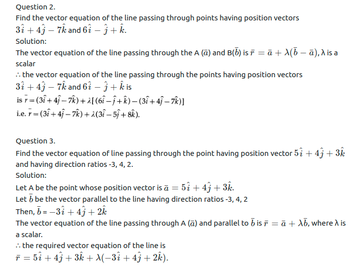 Maharashtra Board Solutions Class 12-Arts & Science Maths (Part 1): Chapter 6- Line and Plane Ex 6.1
