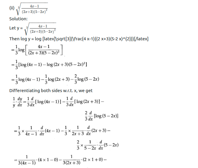 Maharashtra Board Solutions Class 12-Arts & Science Maths (Part 2): Chapter 1- Differentiation Ex 1.3