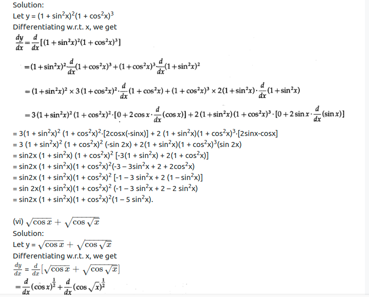 Maharashtra Board Solutions Class 12-Arts & Science Maths (Part 2): Chapter 1- Differentiation Ex 1.1