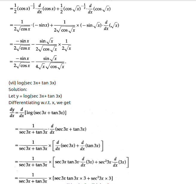 Maharashtra Board Solutions Class 12-Arts & Science Maths (Part 2): Chapter 1- Differentiation Ex 1.1