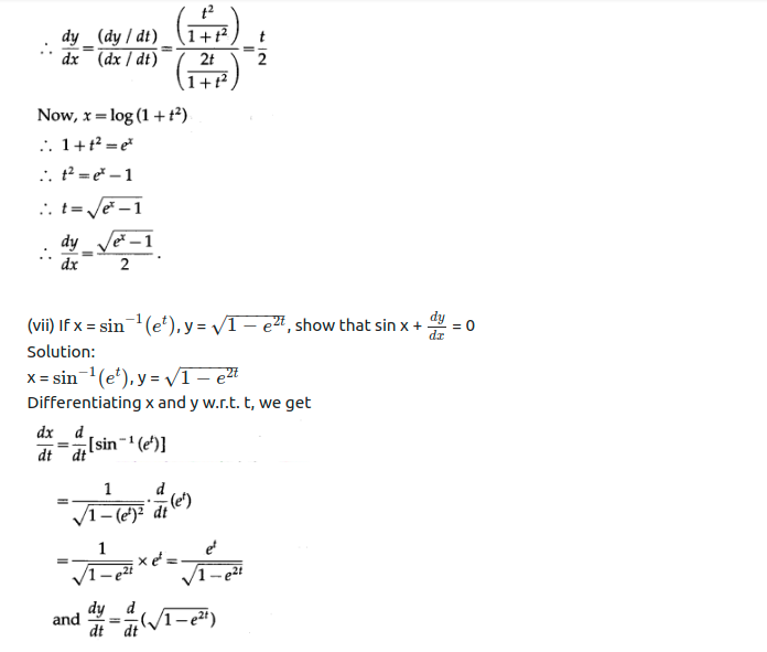 Maharashtra Board Solutions Class 12-Arts & Science Maths (Part 2): Chapter 1- Differentiation Ex 1.4