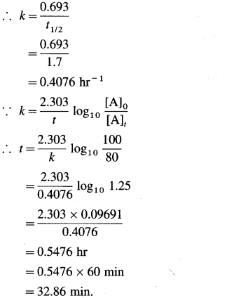 Maharashtra Board Solutions Class 12 Chemistry: Chapter 6- Chemical Kinetics Question 4.ii
