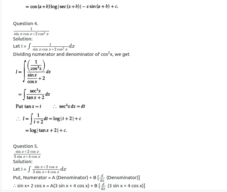 Maharashtra Board Solutions Class 12-Arts & Science Maths (Part 2): Chapter 3- Indefinite Integration Ex 3.2 (A)