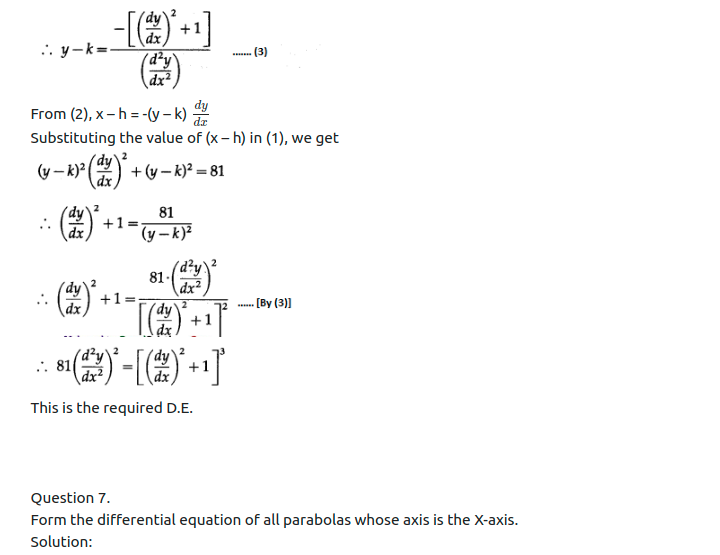 Maharashtra Board Solutions Class 12-Arts & Science Maths (Part 2): Chapter 6- Differential Equations Ex 6.2