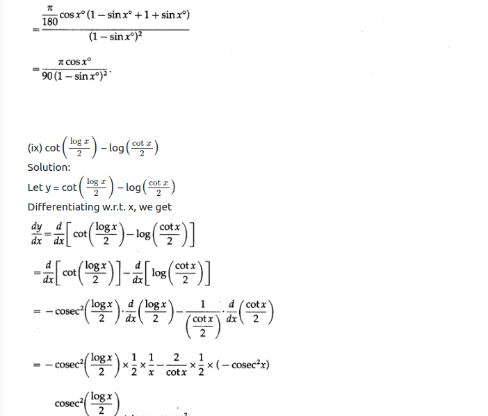 Maharashtra Board Solutions Class 12-Arts & Science Maths (Part 2): Chapter 1- Differentiation Ex 1.1