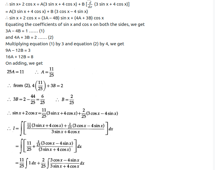 Maharashtra Board Solutions Class 12-Arts & Science Maths (Part 2): Chapter 3- Indefinite Integration Ex 3.2 (A)