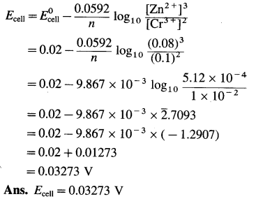 Maharashtra Board Solutions Class 12 Chemistry: Chapter 5- Electrochemistry Question 4.vi