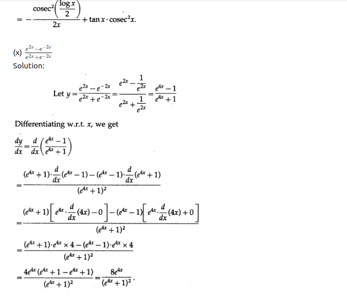 Maharashtra Board Solutions Class 12-Arts & Science Maths (Part 2): Chapter 1- Differentiation Ex 1.1