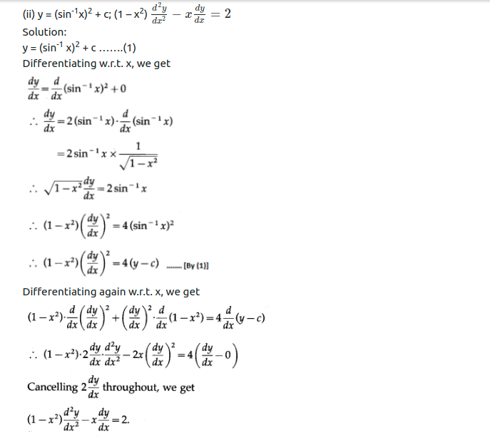 Maharashtra Board Solutions Class 12-Arts & Science Maths (Part 2): Chapter 6- Differential Equations Ex 6.3