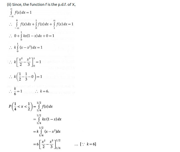 Maharashtra Board Solutions Class 12-Arts & Science Maths (Part 2): Chapter 7- Probability Distributions Ex 7.2