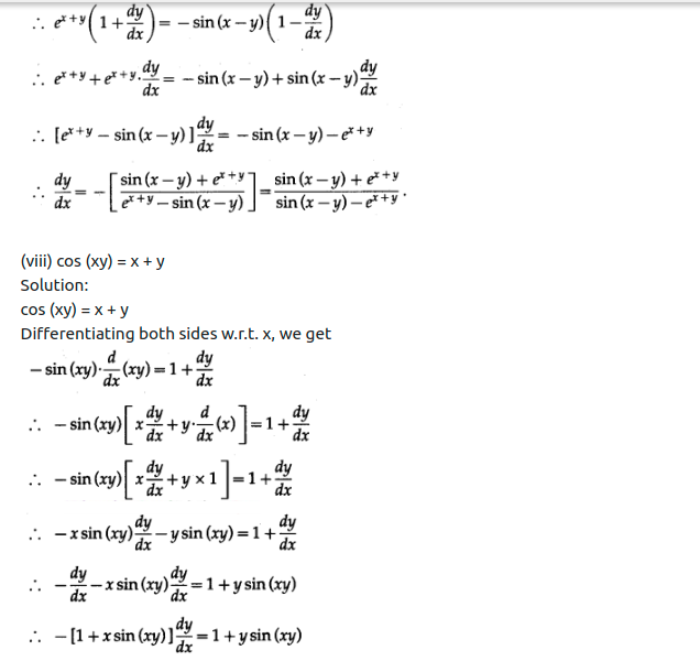 Maharashtra Board Solutions Class 12-Arts & Science Maths (Part 2): Chapter 1- Differentiation Ex 1.3