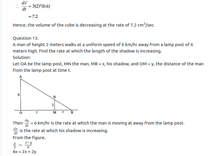 Maharashtra Board Solutions Class 12-Arts & Science Maths (Part 2): Chapter 2- Applications of Derivatives Ex 2.1