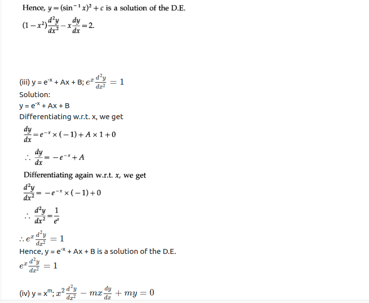 Maharashtra Board Solutions Class 12-Arts & Science Maths (Part 2): Chapter 6- Differential Equations Ex 6.3