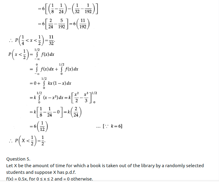 Maharashtra Board Solutions Class 12-Arts & Science Maths (Part 2): Chapter 7- Probability Distributions Ex 7.2