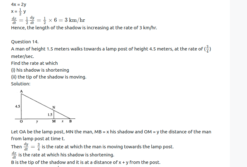 Maharashtra Board Solutions Class 12-Arts & Science Maths (Part 2): Chapter 2- Applications of Derivatives Ex 2.1
