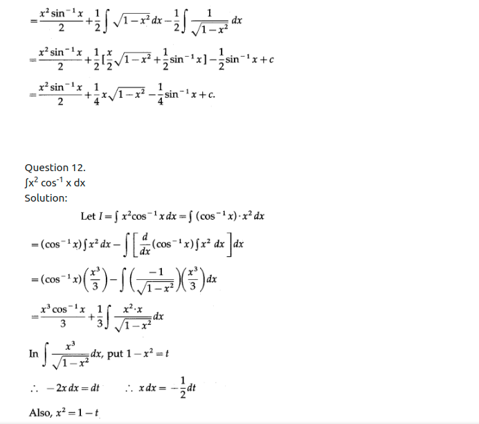 Maharashtra Board Solutions Class 12-Arts & Science Maths (Part 2): Chapter 3- Indefinite Integration Ex 3.3