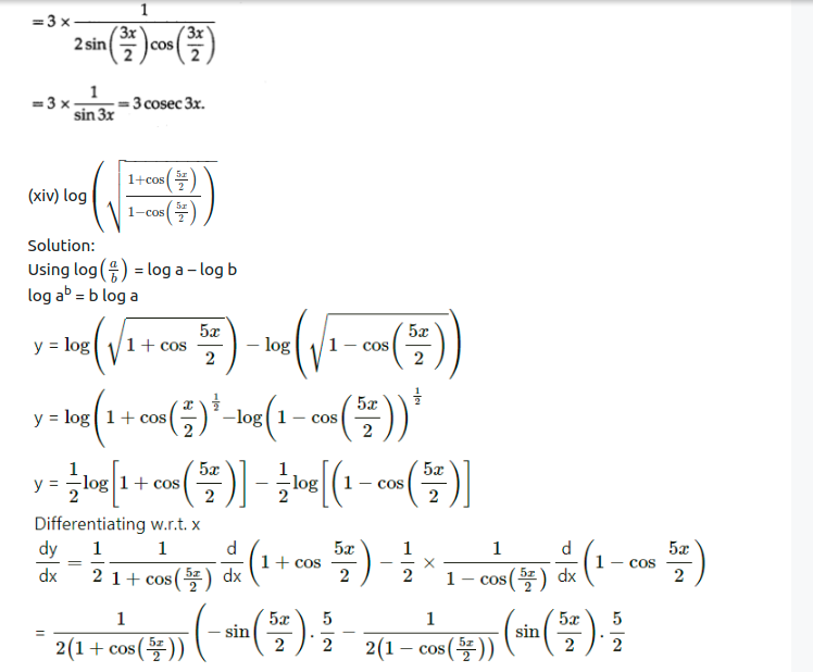 Maharashtra Board Solutions Class 12-Arts & Science Maths (Part 2): Chapter 1- Differentiation Ex 1.1