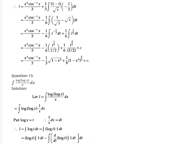 Maharashtra Board Solutions Class 12-Arts & Science Maths (Part 2): Chapter 3- Indefinite Integration Ex 3.3