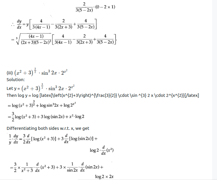 Maharashtra Board Solutions Class 12-Arts & Science Maths (Part 2): Chapter 1- Differentiation Ex 1.3