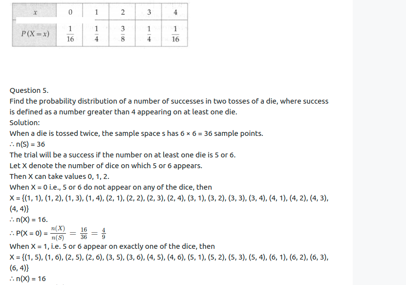 Maharashtra Board Solutions Class 12-Arts & Science Maths (Part 2): Chapter 7- Probability Distributions Ex 7.1