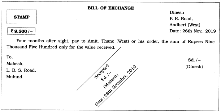 Maharashtra Board Solutions Class 12-Book Keeping & Accountancy: Chapter 7- Bills of Exchange
