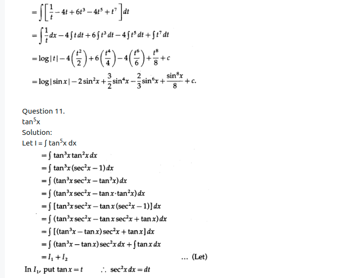 Maharashtra Board Solutions Class 12-Arts & Science Maths (Part 2): Chapter 3- Indefinite Integration Ex 3.2 (A)