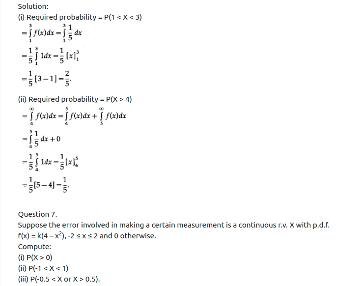 Maharashtra Board Solutions Class 12-Arts & Science Maths (Part 2): Chapter 7- Probability Distributions Ex 7.2