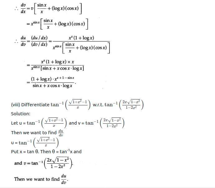Maharashtra Board Solutions Class 12-Arts & Science Maths (Part 2): Chapter 1- Differentiation Ex 1.4