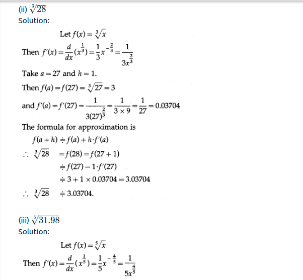 Maharashtra Board Solutions Class 12-Arts & Science Maths (Part 2): Chapter 2- Applications of Derivatives Ex 2.2