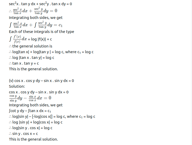 Maharashtra Board Solutions Class 12-Arts & Science Maths (Part 2): Chapter 6- Differential Equations Ex 6.3