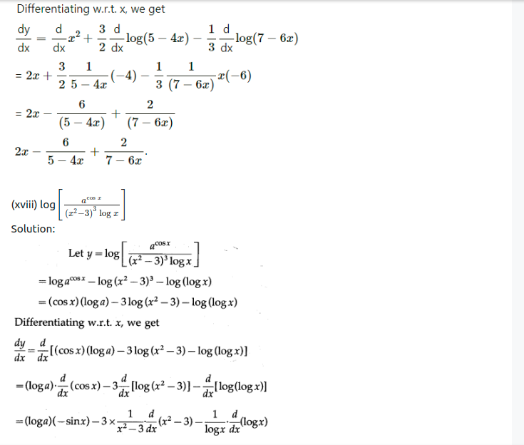 Maharashtra Board Solutions Class 12-Arts & Science Maths (Part 2): Chapter 1- Differentiation Ex 1.1