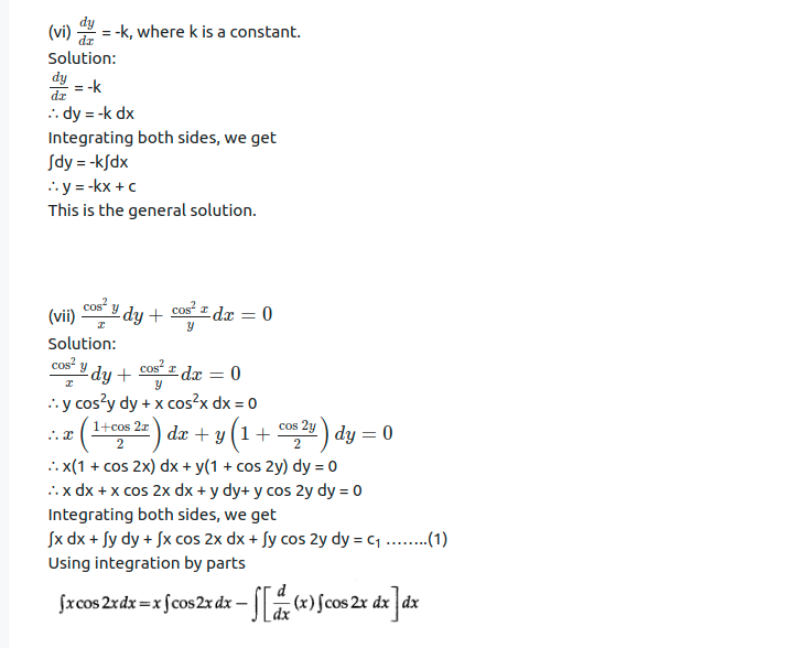 Maharashtra Board Solutions Class 12-Arts & Science Maths (Part 2): Chapter 6- Differential Equations Ex 6.3