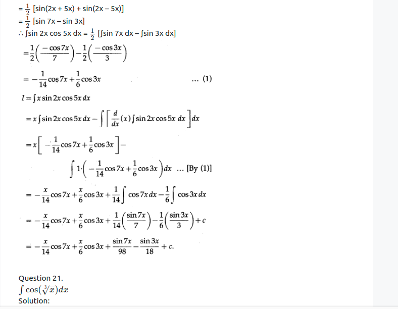 Maharashtra Board Solutions Class 12-Arts & Science Maths (Part 2): Chapter 3- Indefinite Integration Ex 3.3