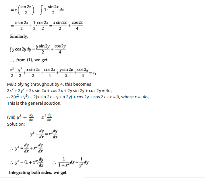 Maharashtra Board Solutions Class 12-Arts & Science Maths (Part 2): Chapter 6- Differential Equations Ex 6.3