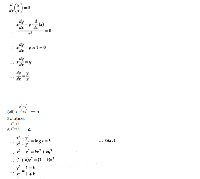 Maharashtra Board Solutions Class 12-Arts & Science Maths (Part 2): Chapter 1- Differentiation Ex 1.3