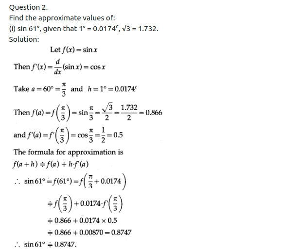 Maharashtra Board Solutions Class 12-Arts & Science Maths (Part 2): Chapter 2- Applications of Derivatives Ex 2.2