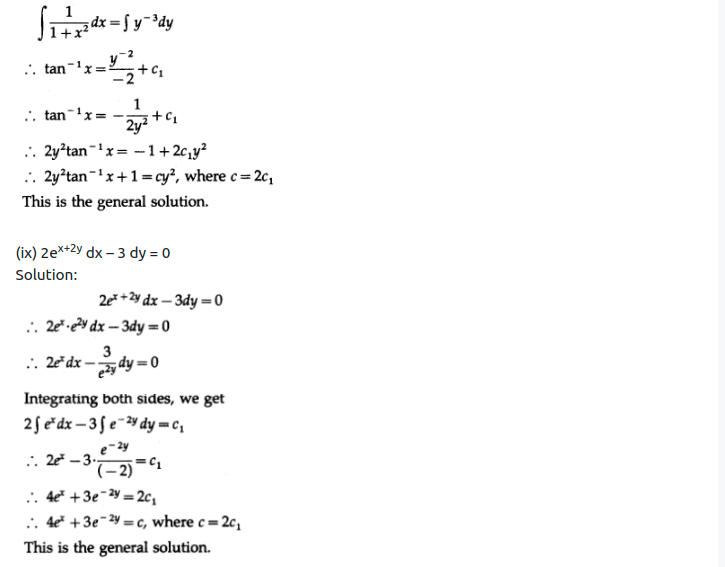 Maharashtra Board Solutions Class 12-Arts & Science Maths (Part 2): Chapter 6- Differential Equations Ex 6.3