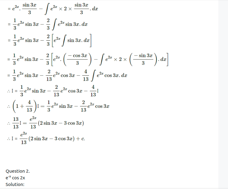 Maharashtra Board Solutions Class 12-Arts & Science Maths (Part 2): Chapter 3- Indefinite Integration Ex 3.3