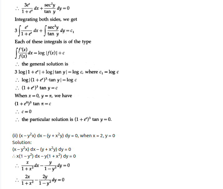 Maharashtra Board Solutions Class 12-Arts & Science Maths (Part 2): Chapter 6- Differential Equations Ex 6.3