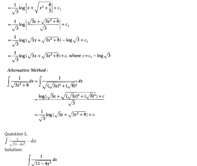 Maharashtra Board Solutions Class 12-Arts & Science Maths (Part 2): Chapter 3- Indefinite Integration Ex 3.2 (B)