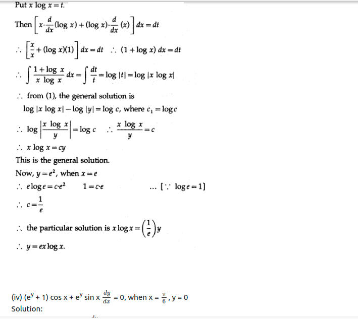 Maharashtra Board Solutions Class 12-Arts & Science Maths (Part 2): Chapter 6- Differential Equations Ex 6.3