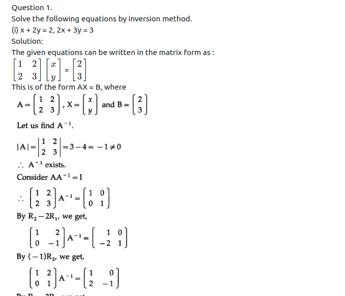 Maharashtra Board Solutions Class 12-Arts & Science Maths (Part 1): Chapter 2- Matrices