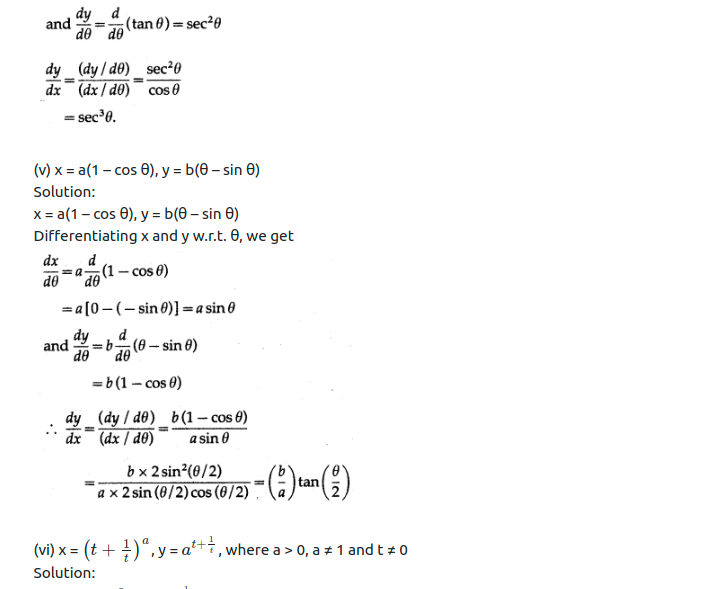 Maharashtra Board Solutions Class 12-Arts & Science Maths (Part 2): Chapter 1- Differentiation Ex 1.4