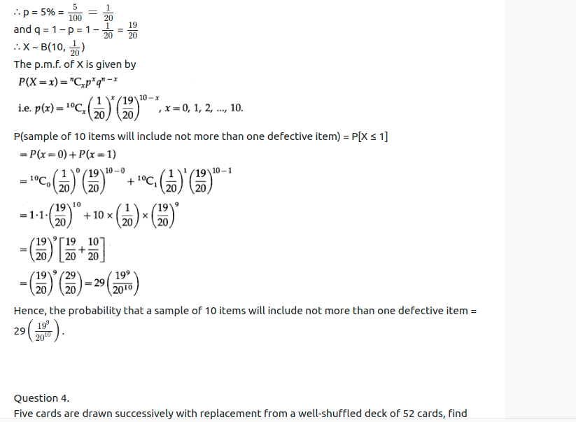 Maharashtra Board Solutions Class 12-Arts & Science Maths (Part 2): Chapter 8- Binomial Distribution Ex 8.1