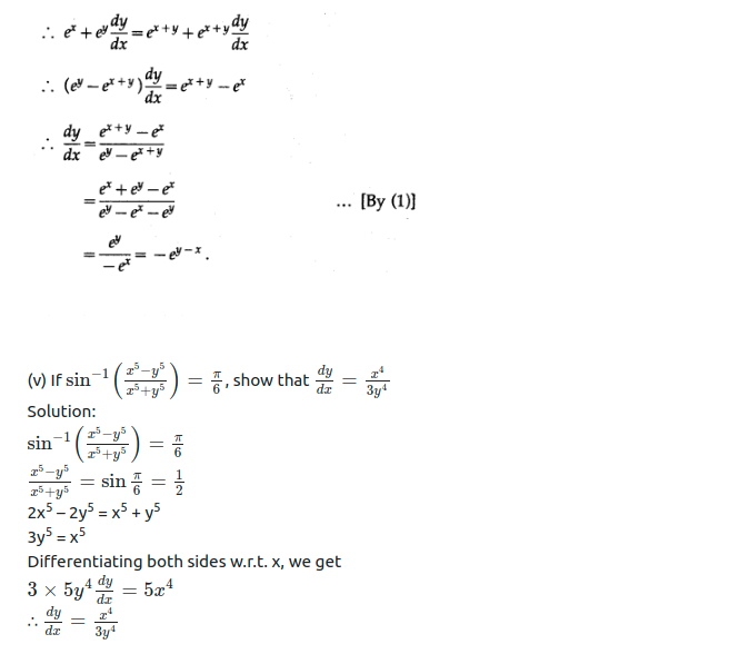 Maharashtra Board Solutions Class 12-Arts & Science Maths (Part 2): Chapter 1- Differentiation Ex 1.3